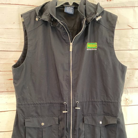 SOLD Howard Hanna Hooded Black Sleeveless Vest NWOT - Picture 3 of 9